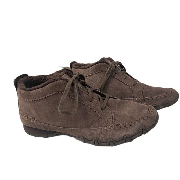 Skechers Brown Suede Bikers Lineage Lace Up Chukka Mocs Booties, Size 6.5 - Picture 7 of 10